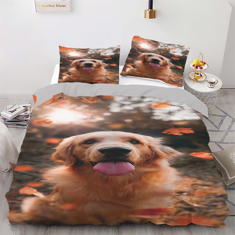 Housse de couette 140x200 pour chambre d'enfant motif chien et taies 65x65