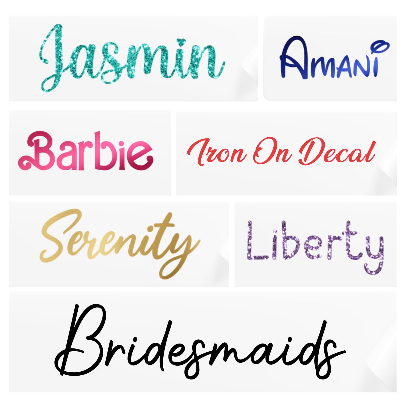 Iron on Transfer | Custom Iron on Decal | Any Name Any Text | 23 Colours | Perfect for T-Shirts, Clothing, Home Décor, Gifts | Organising Labels | Personalised Heat Press Transfer
