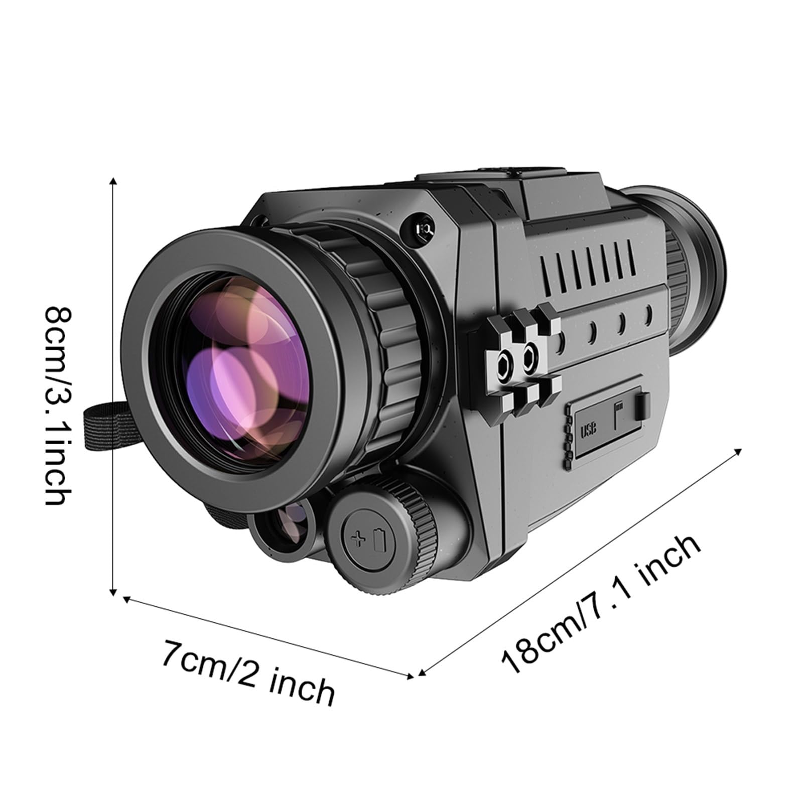 Wizja Nocna, Cyfrowy noktowizor 8X monokularowy monokular na podczerwień daleki zasięg 100% ciemności teleskop z zoomem z 1,5-calowym wyświetlaczem TFT LCD i kartą SD 32 GB