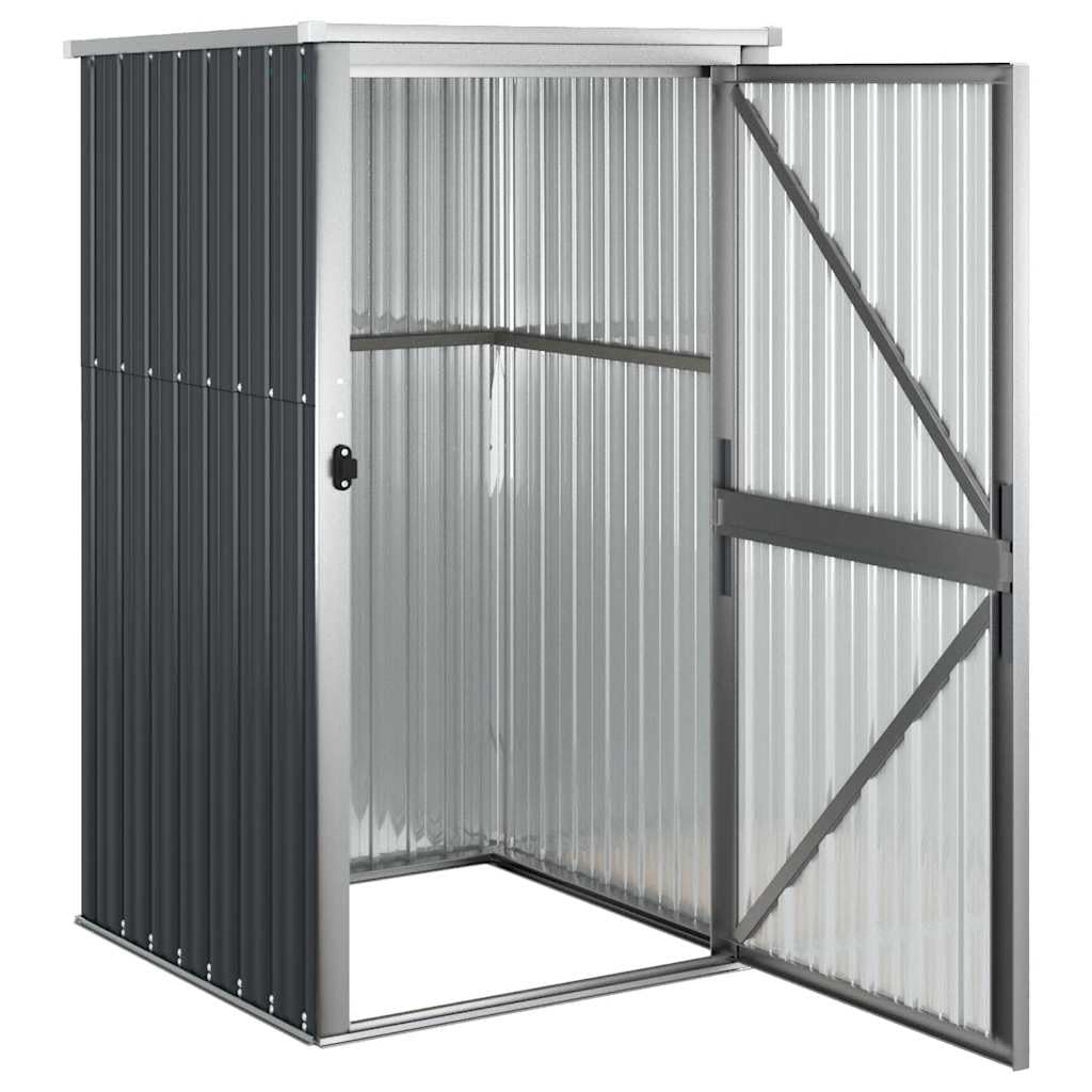 vidaXL Gartenschuppen Verzinkter Stahl Anthrazit 88x89x159 cm Abschließbarer Außenschrank Wetterfest