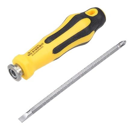 uxcell 2 in 1 Adjustable-Length Screwdriver #2(PH2) Phillips 6.3mm Slotted Driver Magnetic