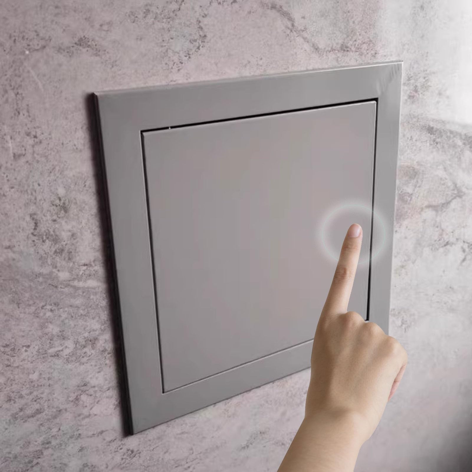 WhamtL Metal Push to Open Access Panel Grey, 150x150 200x300 300x300 400x400 450x450 600x600mm Service Door, Wall Magnetic Door Hatch Inspection(150x300mm(6x12in))