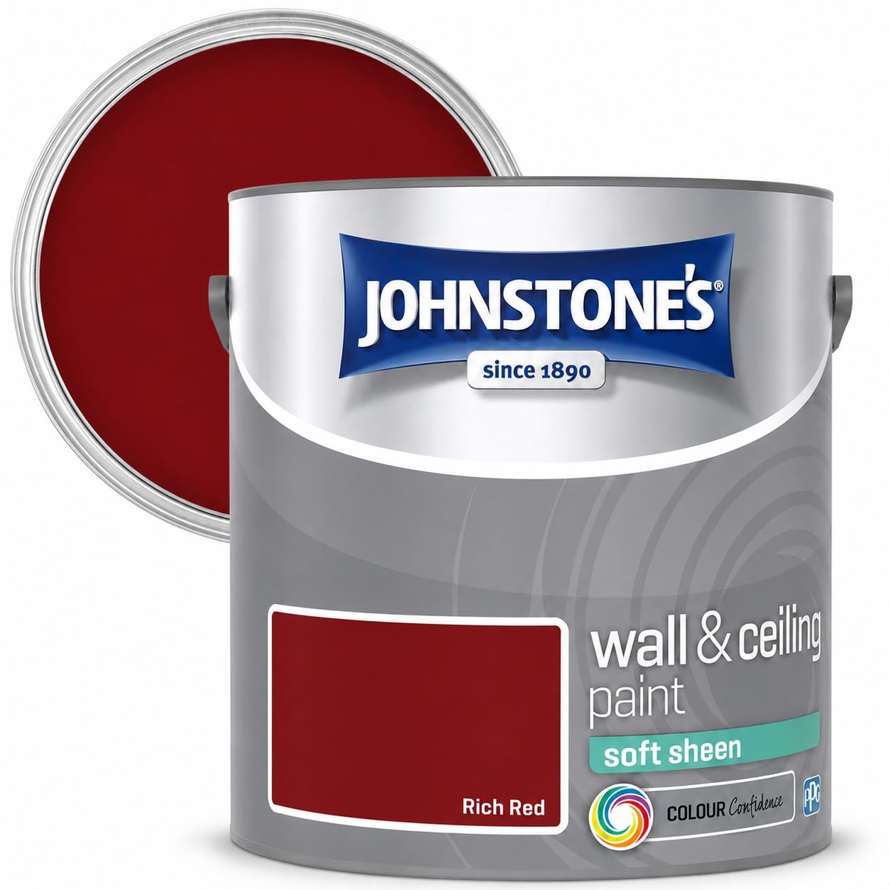 DRW Rich Red Wall and Ceiling Soft Sheen Paint 2.5L | Interior Emulsion Paint | Durable Mid Sheen Finish for Living Rooms Bedrooms Hallways and Dining Rooms