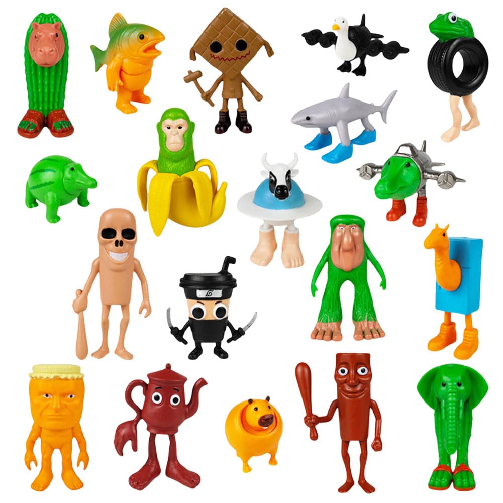 Funny Italian Brainrot Animal Figures Set Tung Tung Tung Sahur Figures Creative Wooden Stick Style Collectible Ornaments Tralalero-Inspired Desktop Decorations for Home Office Decor Gifts-style H