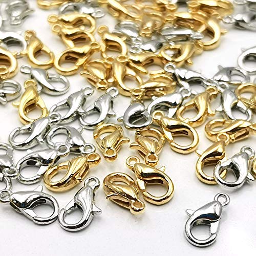 【BEAUTY PLAYER】カニカン シルバー ゴールド 各20個 40個セット 10mm メガネチェーン マスクチェーン グラスチェーン ネックレス ブレスレット アンクレット 金具 留め具 アクセサリー ストラップ パーツ ハンドメイド DIY材料 (10mm KCゴールド+KCシルバー)