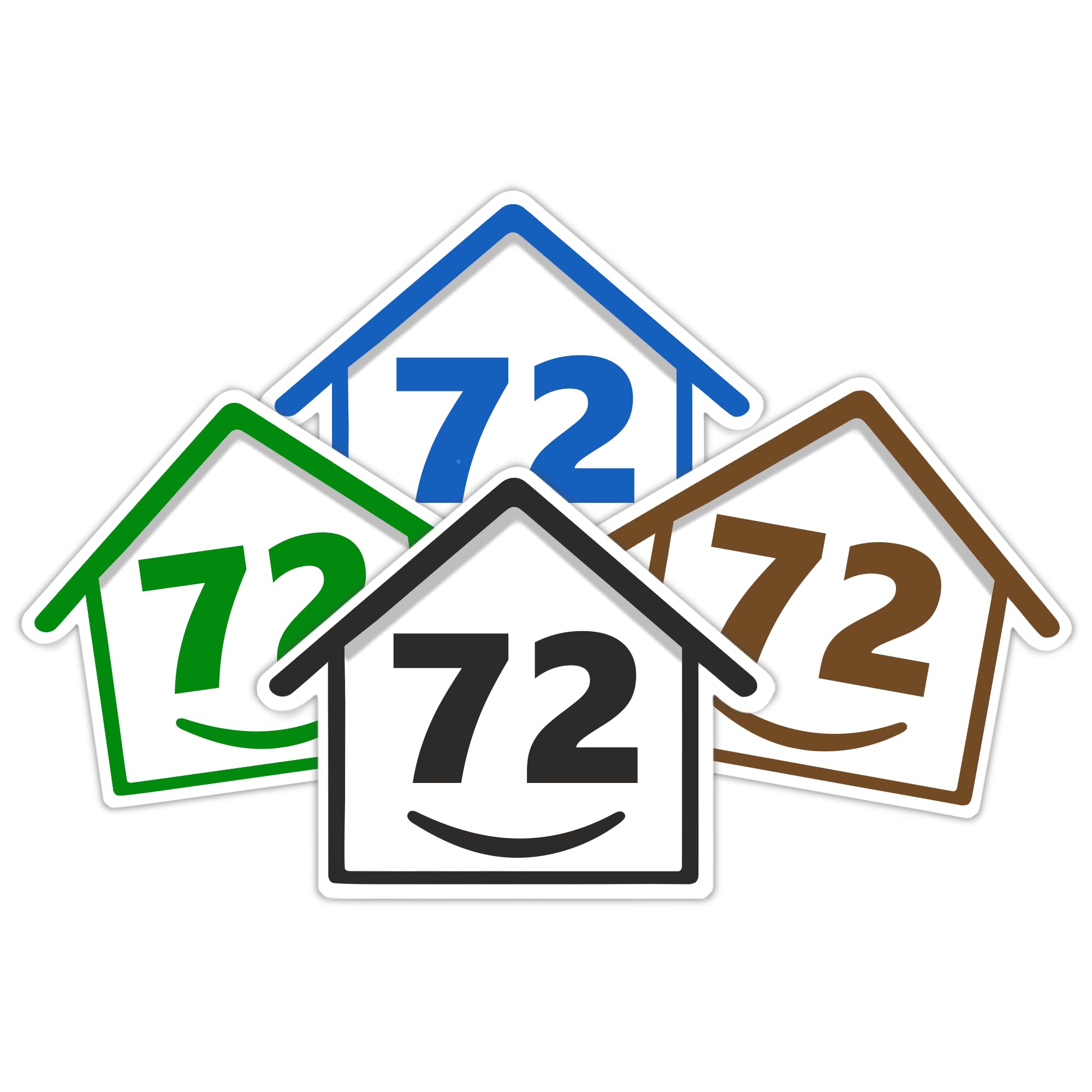 4 x Bin Numbers for Wheelie Bins, 1-99, 15cm ‘Happy House’ Colour Design Dustbin Stickers, Easy Application Stick On Number Stickers - Weatherproof Self Adhesive Vinyl – Blue, Black, Green, Brown (25) — view 75