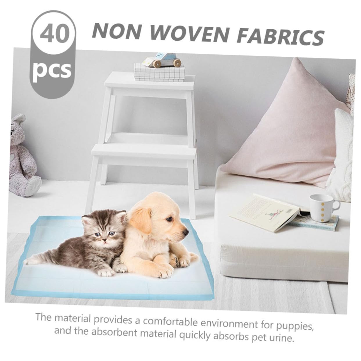 ibasenice 40 pièces Alèses Jetables pour Chien Tapis Absorbants Anti-Fuite Ultra pour Propreté Animaux