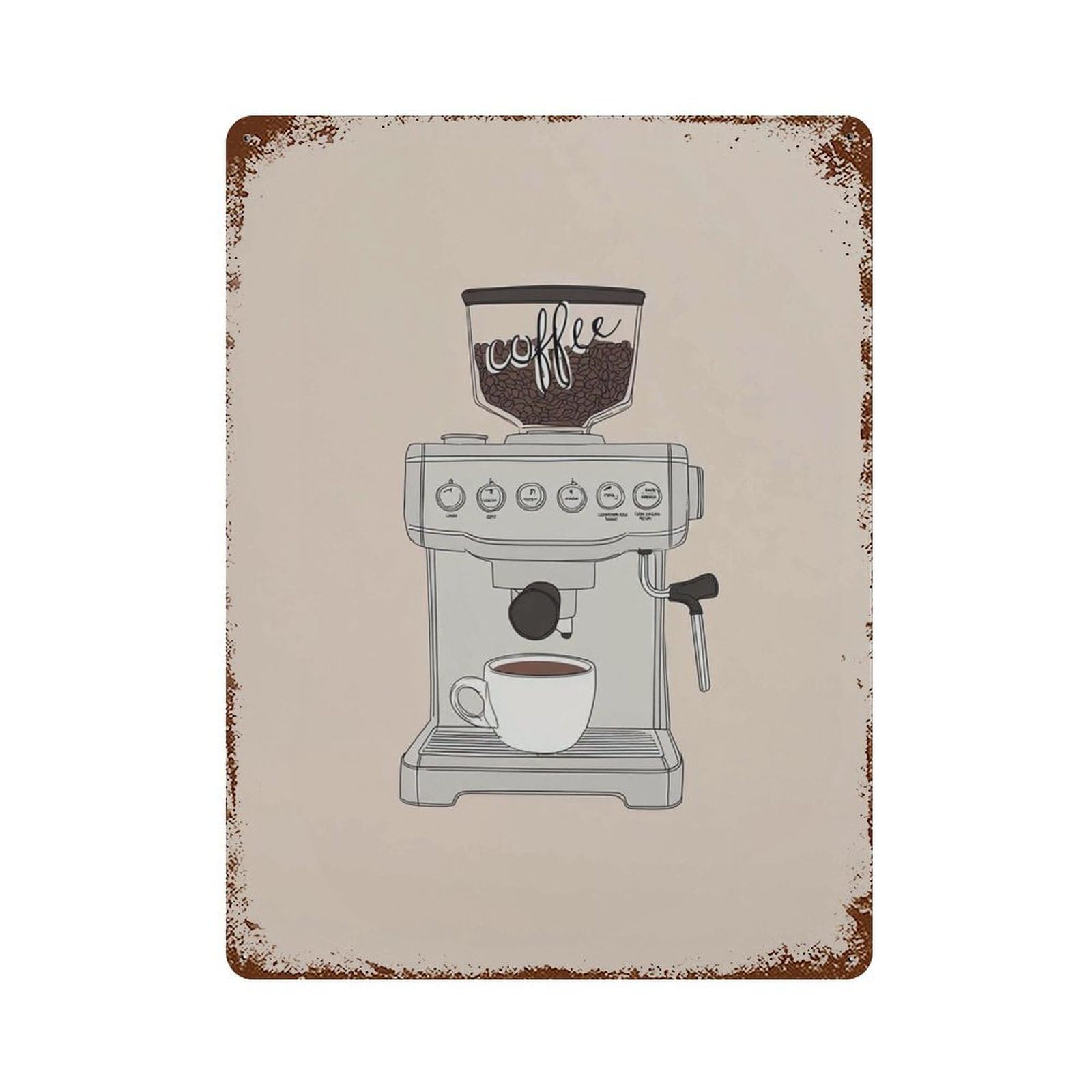 xiaoxiaoshen Coffee Machine Barista Kitchen Espresso Maker Lover Work Modern Cafe Minimalist (2) Wall Decor Art Metal Tin Poster Modern Home Decor Art Home Bar Shop Decorations Vintage Sign 40x30cm