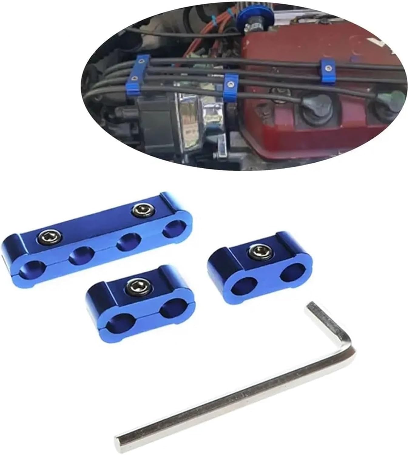 Spark Plug Wire Holder 18pcs Aluminum Car Spark Plug Wire Separator Kit Looms Divider Organizer Clamp(Red)