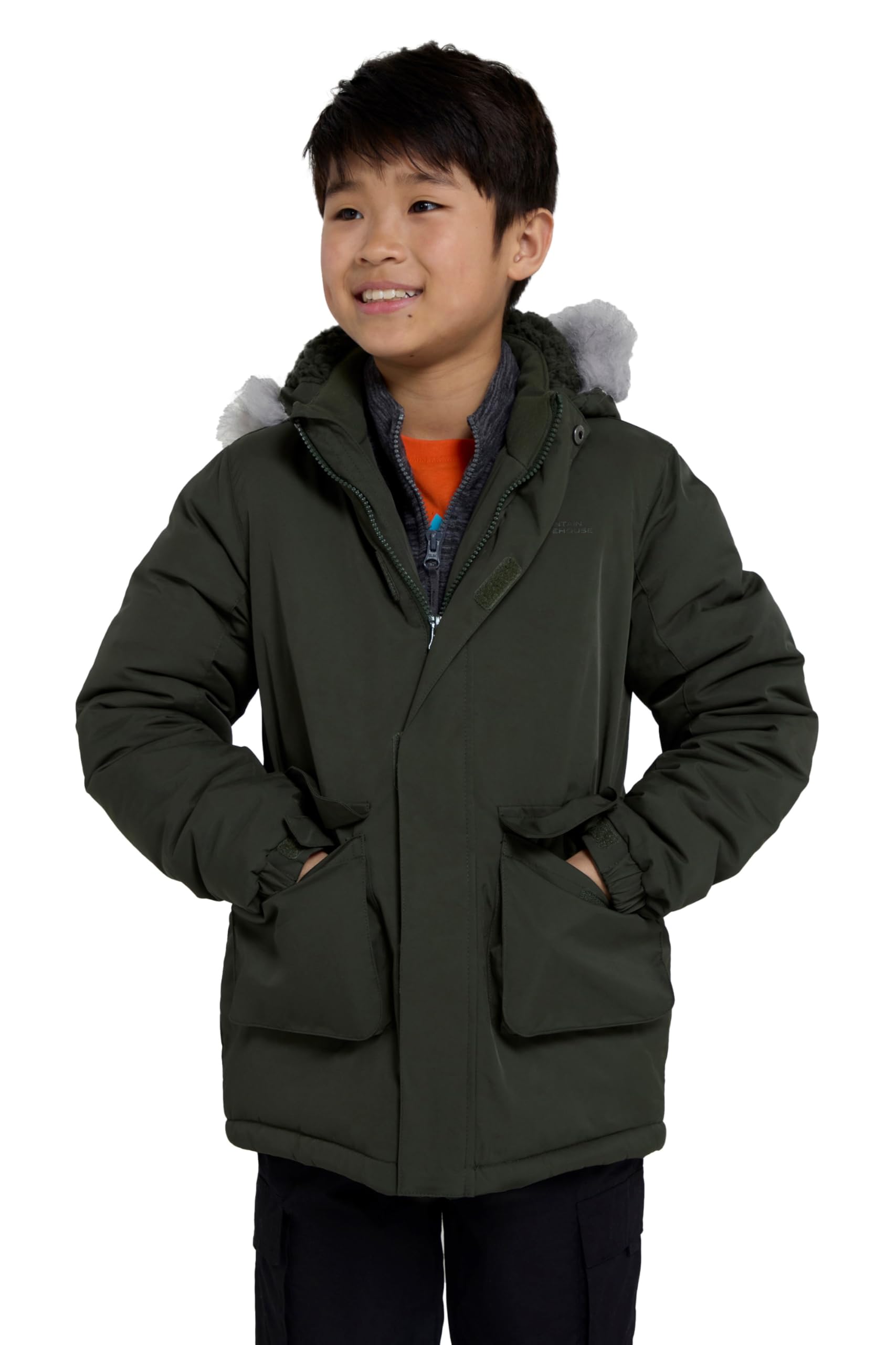 Ranger Plain Kids Water Resistant Jacket - Green