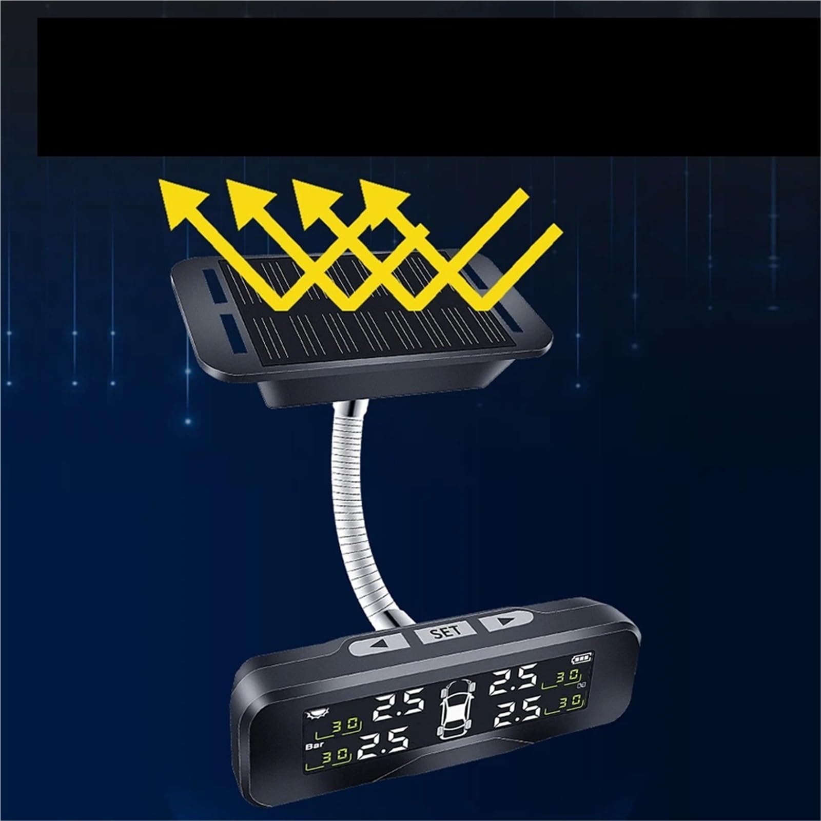 Sensor de Presión de Neumáticos Monitor Presión Neumáticos para Detector Solar Inalámbrico, para Coche, Sensor Integrado Y Externo, Celda Carga(Built in Sensor)