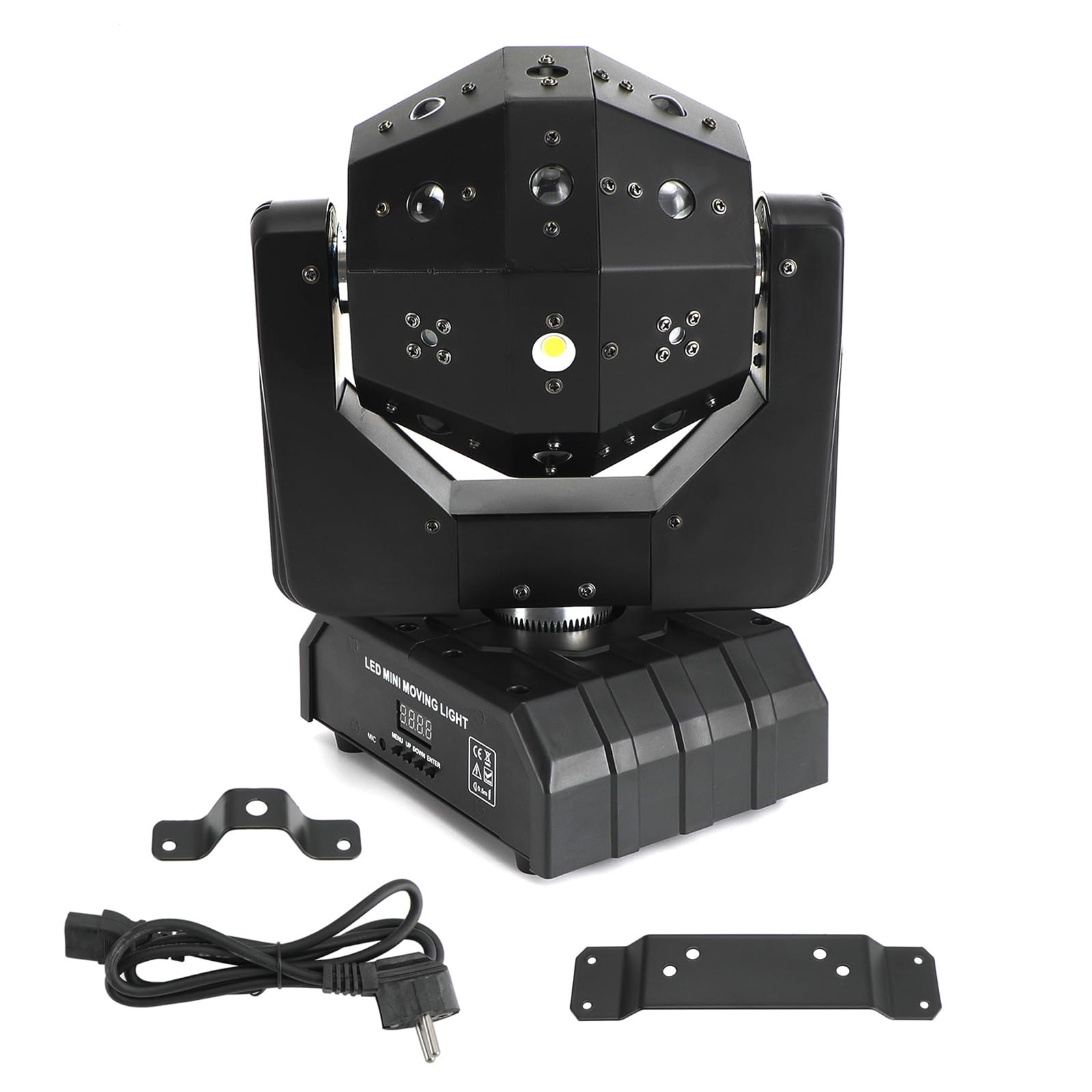 RGBW 3in1 LED Laser Moving Head Bühnenlicht 120W DMX DJ Disco Party Effektbeleuchtung mit EU-Stecker Strobe Auto Run Master-Slave für KTV Bar Hochzeit Party Performancebühne