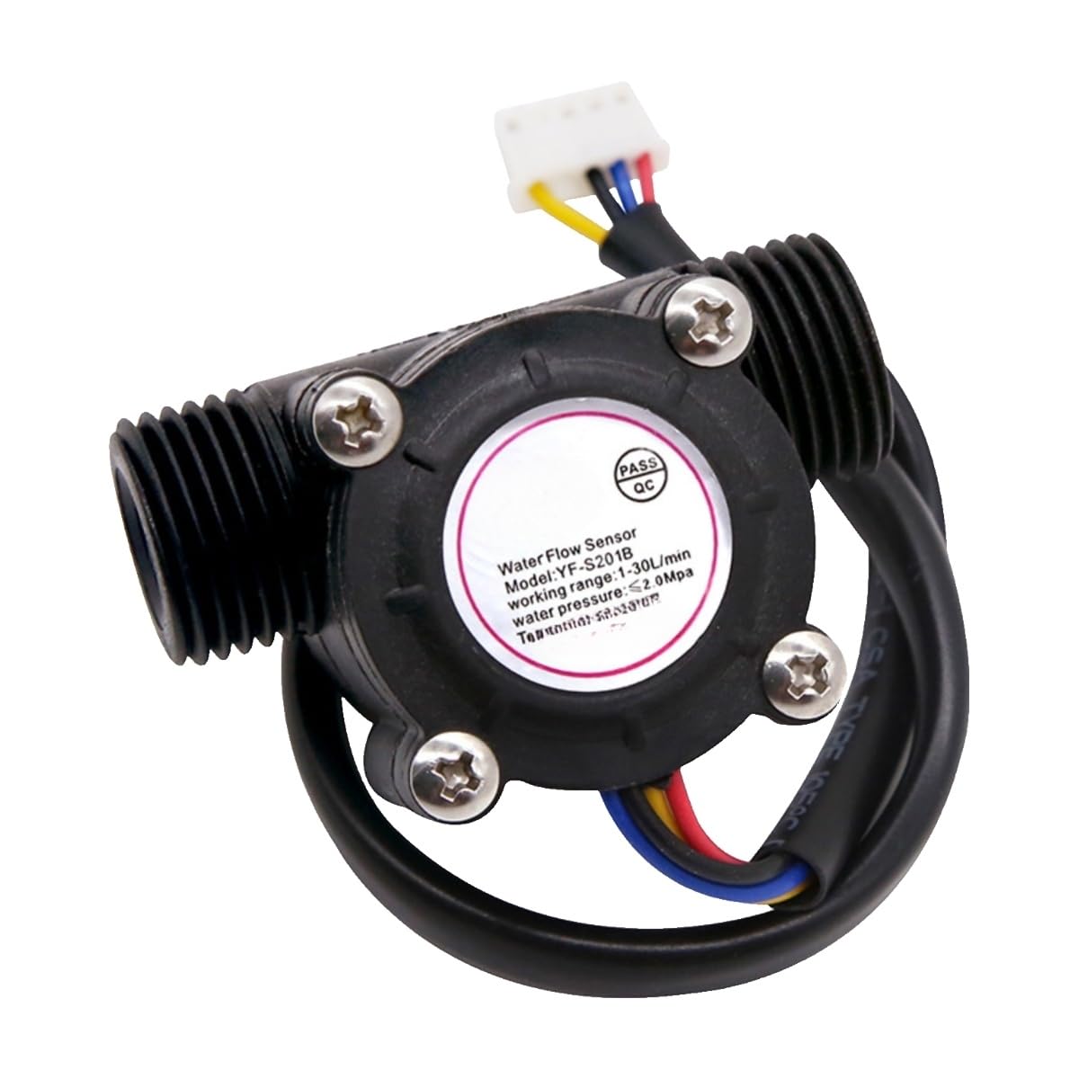 Sensor de flujo de agua de 1/2 pulgada con medidor e interruptor de temperatura S201B 2