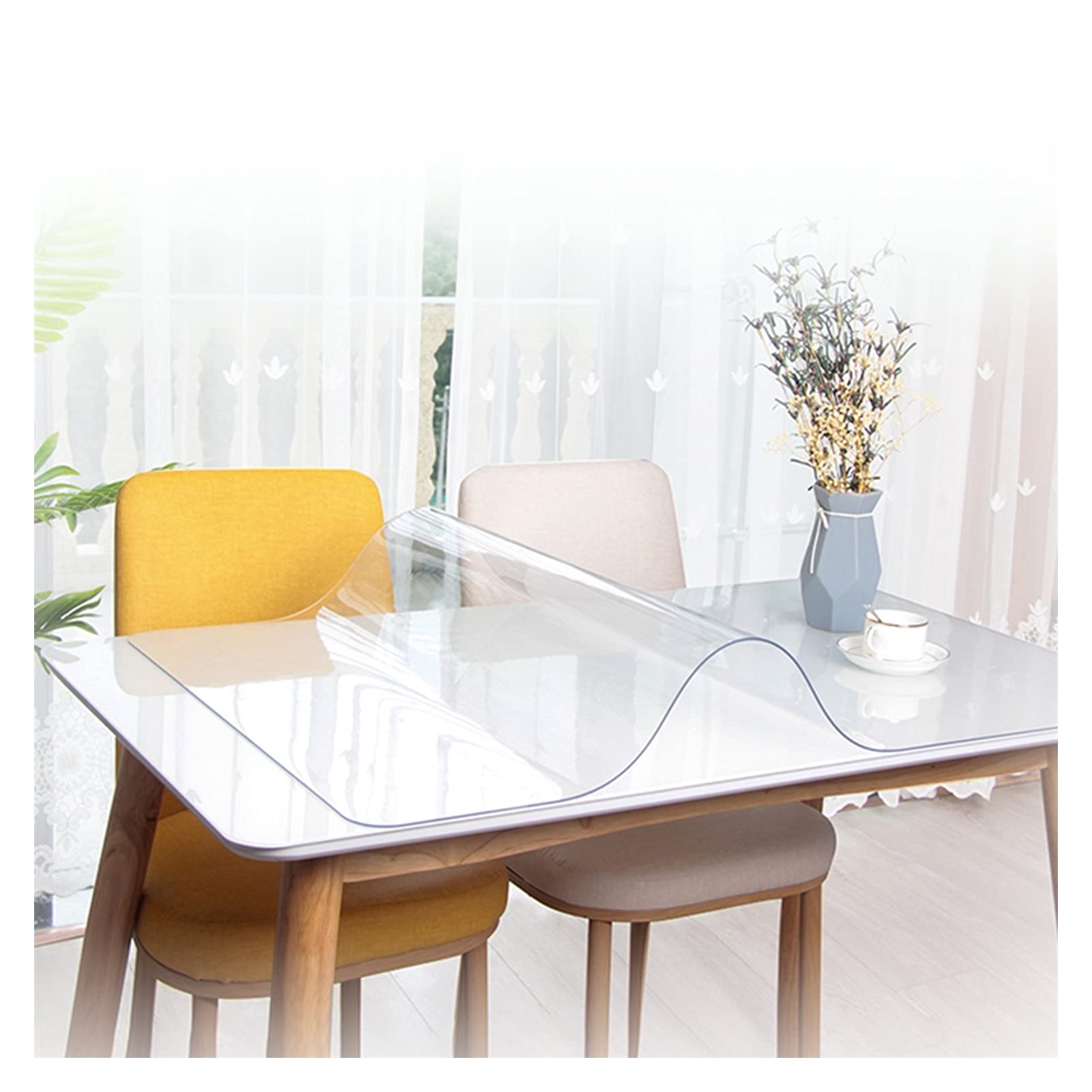 Transparente Schutzhülle für harte Böden, 1 mm dicker Tischschutz, anpassbare Schreibtischunterlage (90 x 120 cm), ideal für Sitzkissen und Teppiche