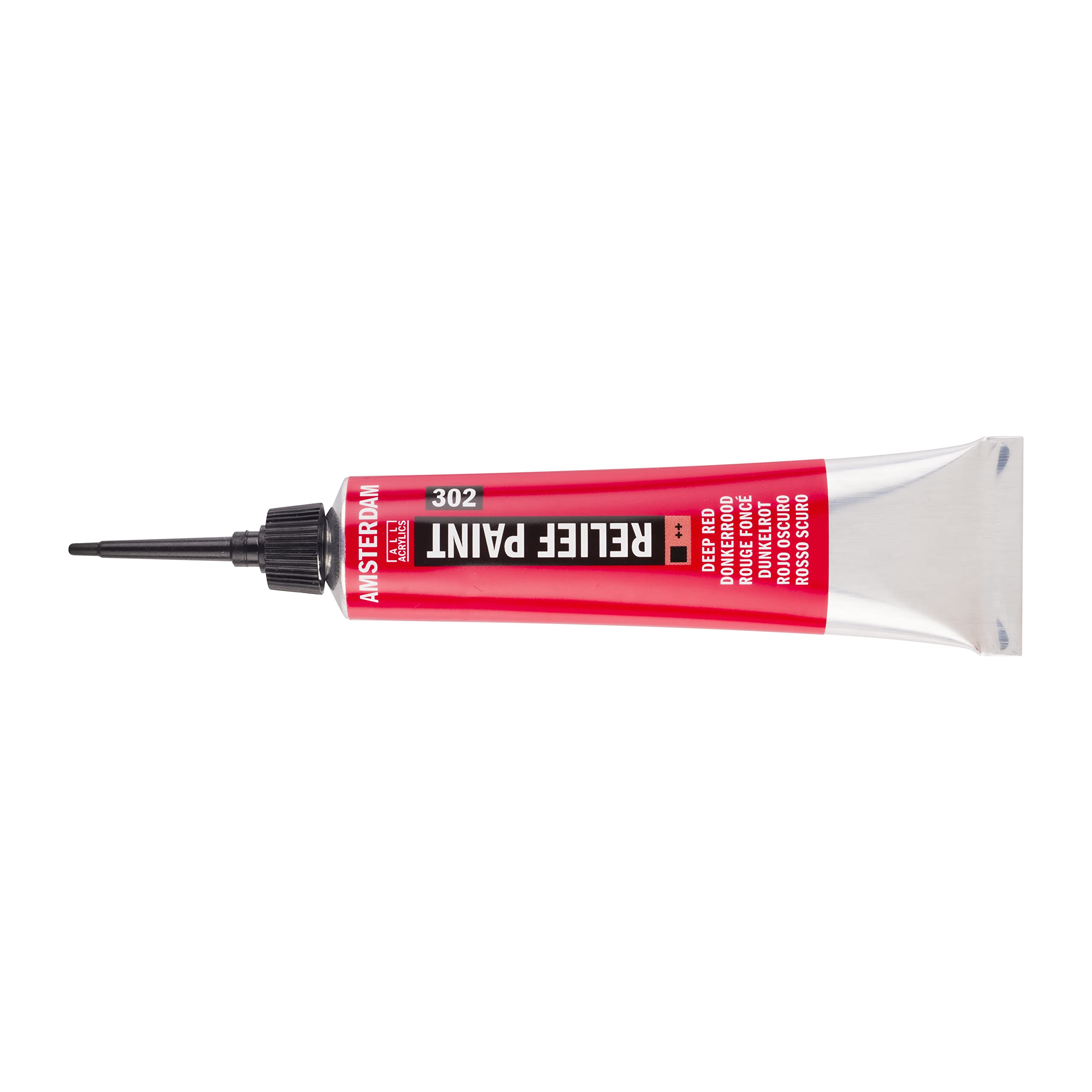 Amsterdam Deep Red Relief Paint - 20 Ml 302 - High-Quality Opaque Water-Based 3D Paint With Lightfast Pigments For Artistic Effects