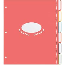 Jot & Mark Blank Recipe Binder Dividers with Tabs - Blank Recipe Book | 6 Customizable Tab Dividers for 8.5x11 3-Ring Recipe Binders | Blank Labels | Rainbow Design