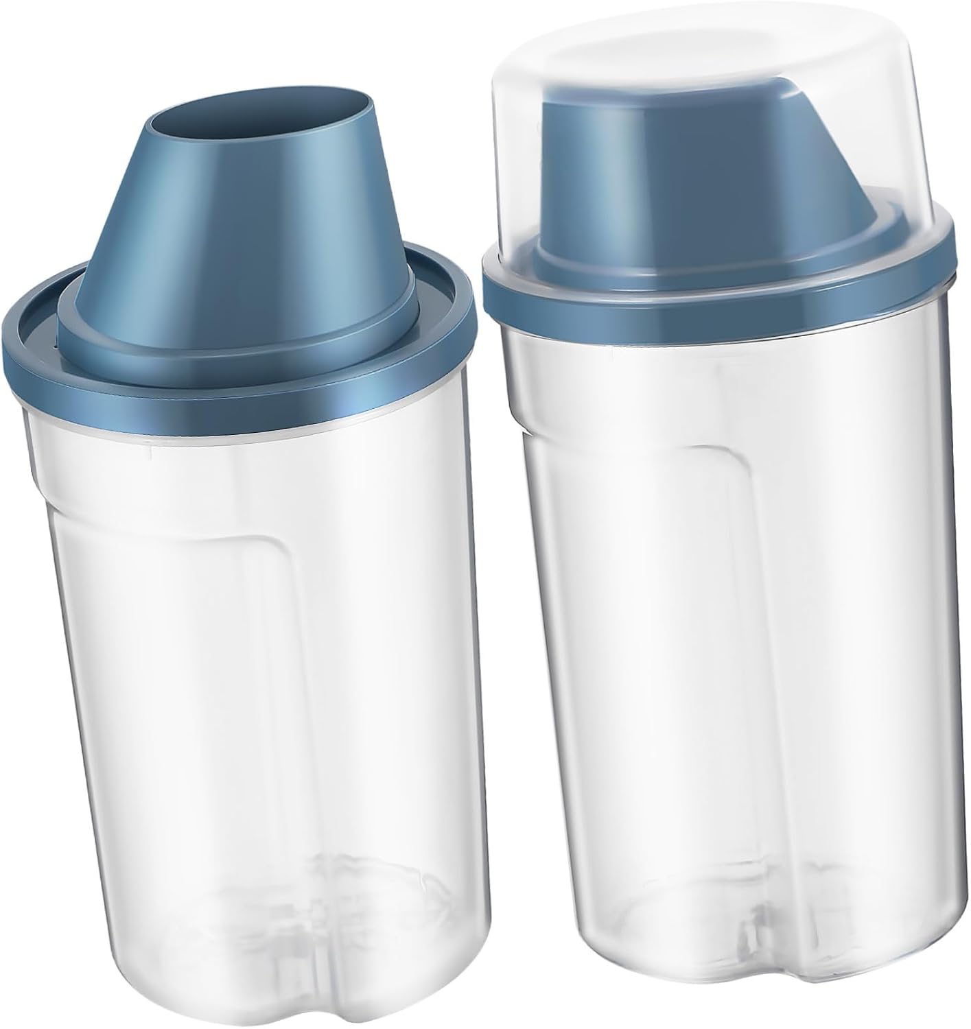 BESTonZON 2pcs Airtight Pet Food Storage Containers Clear Dry Food Bins with Wide Mouth and Grip Groove for Cats and Dogs and Easy to Dispense