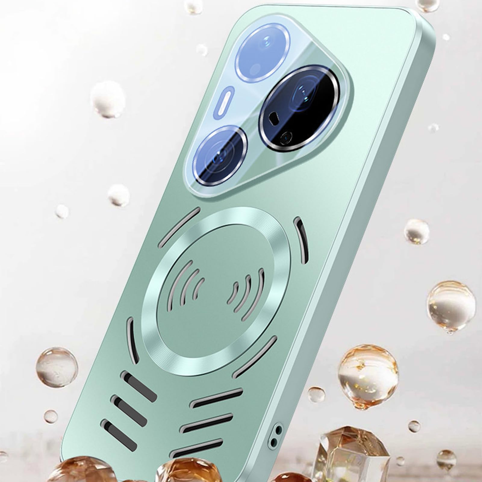 Magnetyczne etui do Huawei Pura 90 Pro Max/90 Pro/90, bezprzewodowe ładowanie rozpraszające ciepło obudowa aparatu antywstrząsowa pusta osłona, pomarańczowy, 90