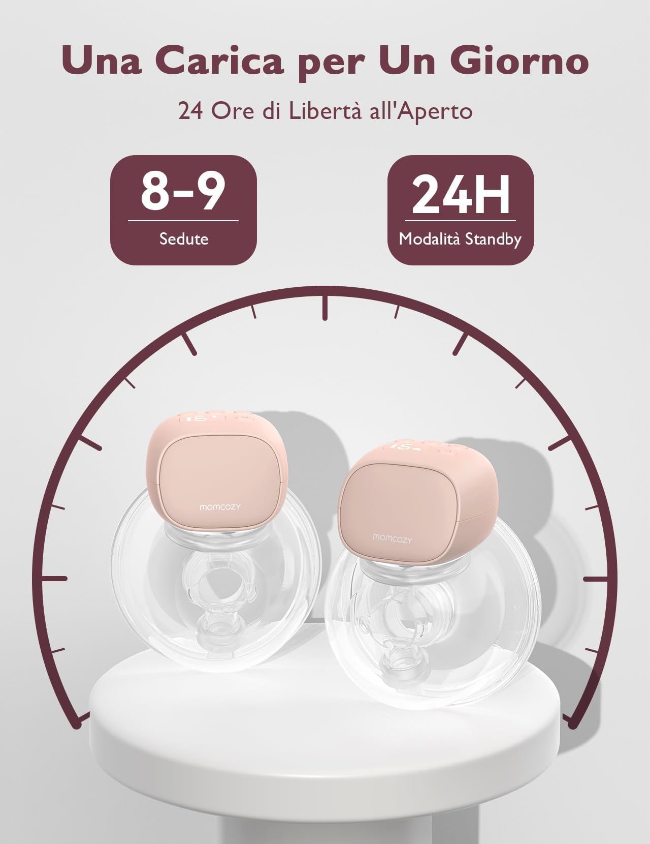 Momcozy S9 Pro Tiralatte Indossabile Aggiornato, Elettrico a Mani Libere con Display a LED, Portatile con 2 Modalità e 9 Livelli - 24mm