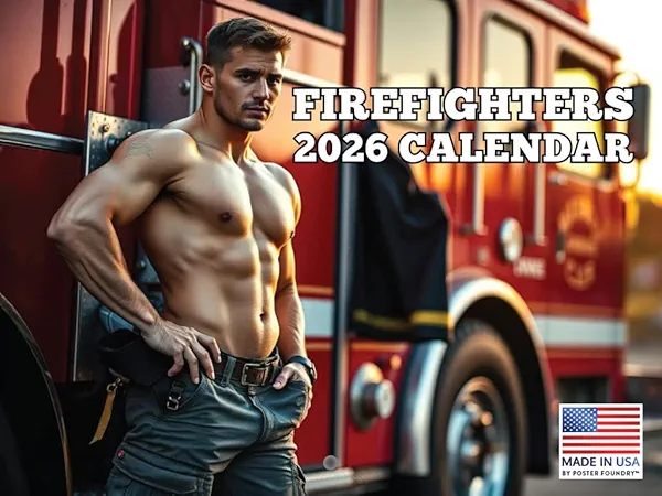 Sexy Fireman Calendar 2026 Hot Firefighter Monthly Wall Calender 12 Month | American Made In The USA