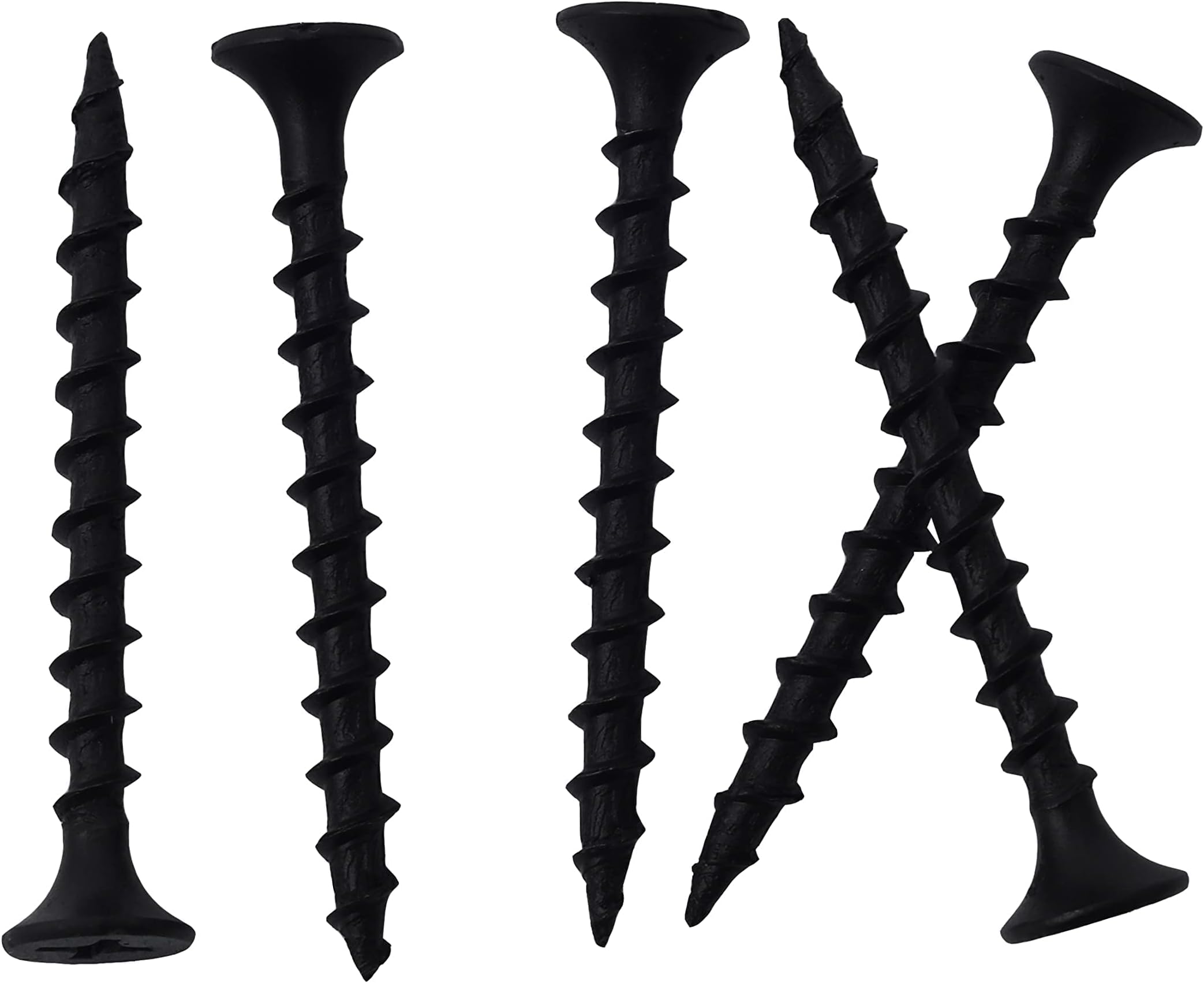 JEGONFRI 160pcs #6 × 1-1/2 inch High Hardness Drywall Screws, Black, Coarse Thread, Phillips Drive, Bugle Head, Black Wood Screws, Wood and More (1-1/2 in, 160)