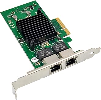 Dual-Port PCIe X4 Gigabit Network Card 1000M PCI Express Ethernet Adapter with Intel 82576 Two Ports LAN NIC Card for Support PXE SR-IOV for Windows/Windows Server/Linux/Freebsd/DOS with Low Profile
