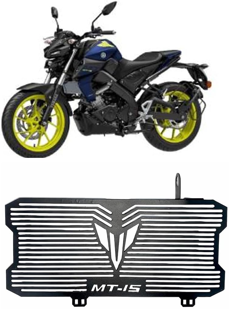 Vagary Stainless Steel Motorcycle Radiator Guard Protector Grill for MT15 (Black)