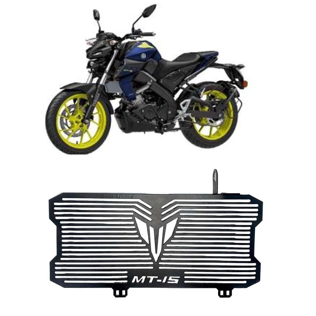 Vagary Stainless Steel Motorcycle Radiator Guard Protector Grill for MT15 (Black)
