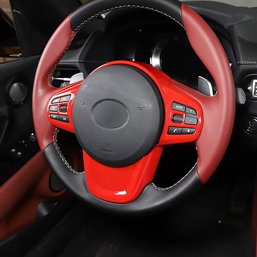 Miniatura 9 de Daeiclru Marco de decoración de volante de automóvil ABS para Toyota Supra GR A90 A91 MK5 2019-2022, cubierta de marco de panel de volante,