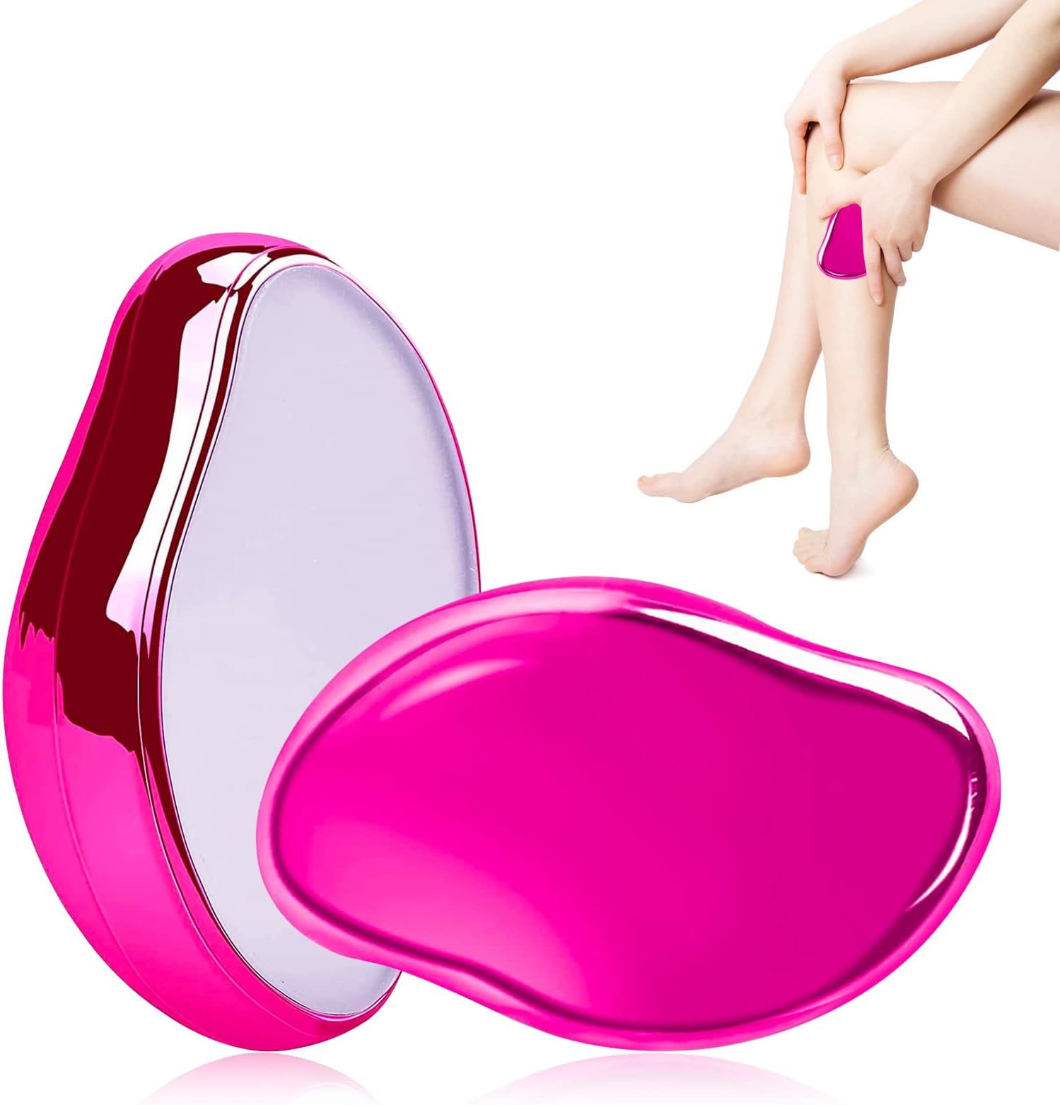 Crystal Hair Eraser, Crystal Hair Remover Painless Exfoliation, Quick and Easy Painless Hair Removal Tool for Arms Legs and Back, Portable Mild Hair Remover, Reusable & Washable
