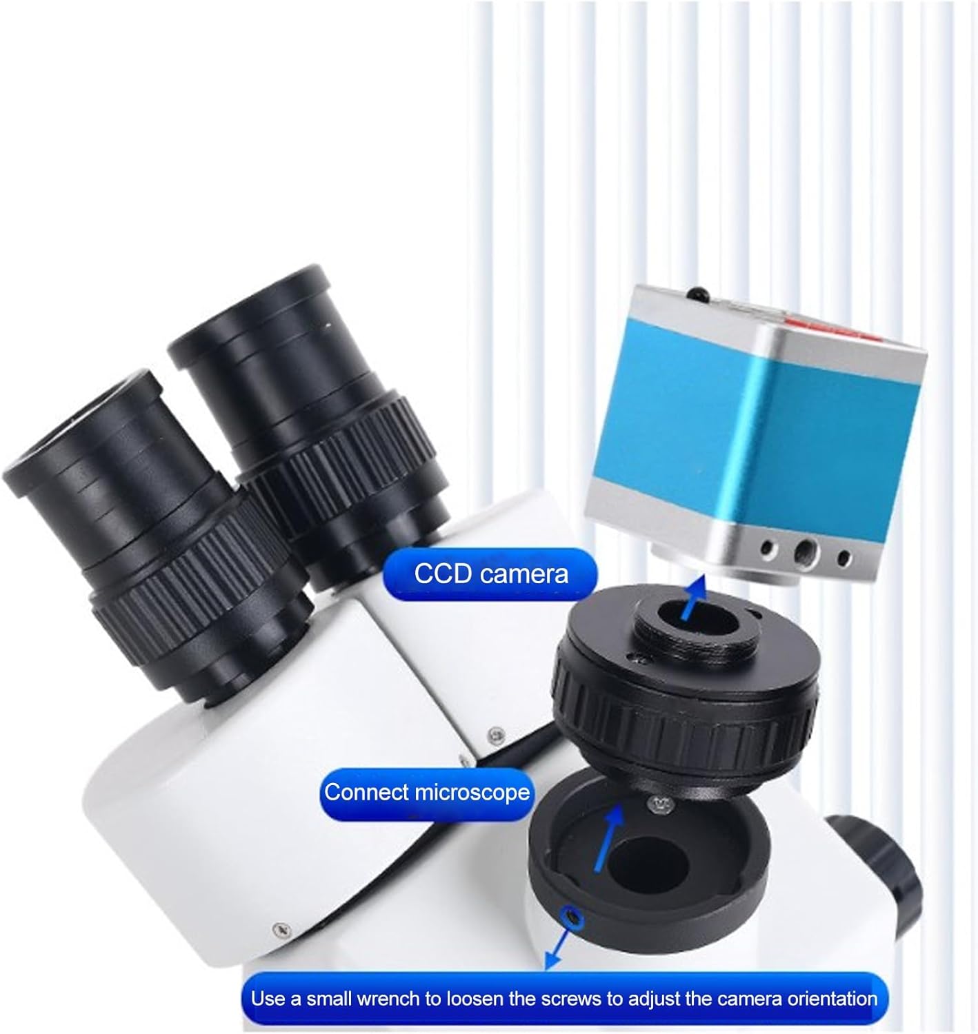 Garosa C Mount Adapter Microscope Adapter CTV Microscope Lens Camera Interface Adapters for Trinocular Stereo Microscope CCD Camera (0.5X)