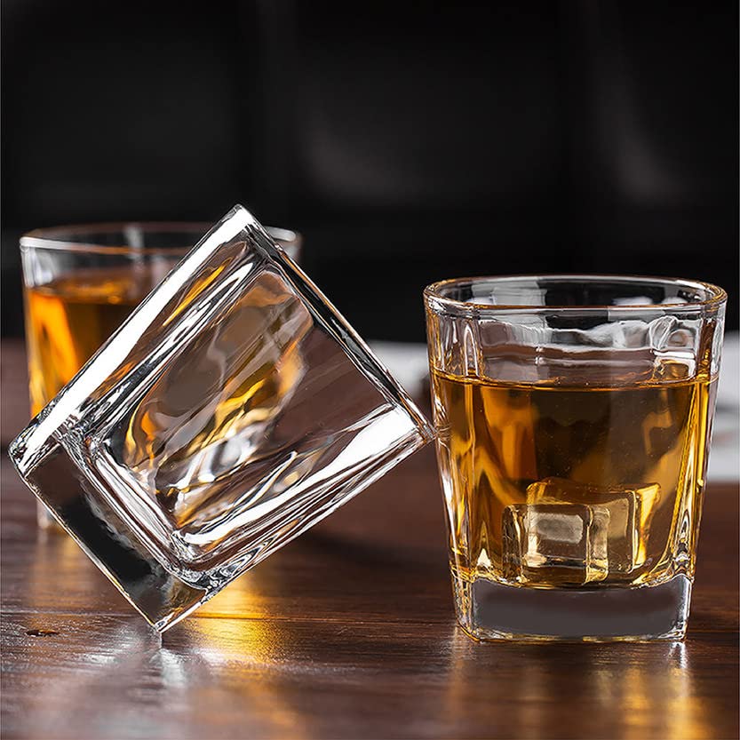 Image of WRINGO 230ml Italian Premium Juice Glasses and Transparent Water Glass Medium Size Tumbler Glasses for Drinking Water and Cocktails, Diamond Design Glass Water Glass Set of 6 (Opera A, Set of 6)