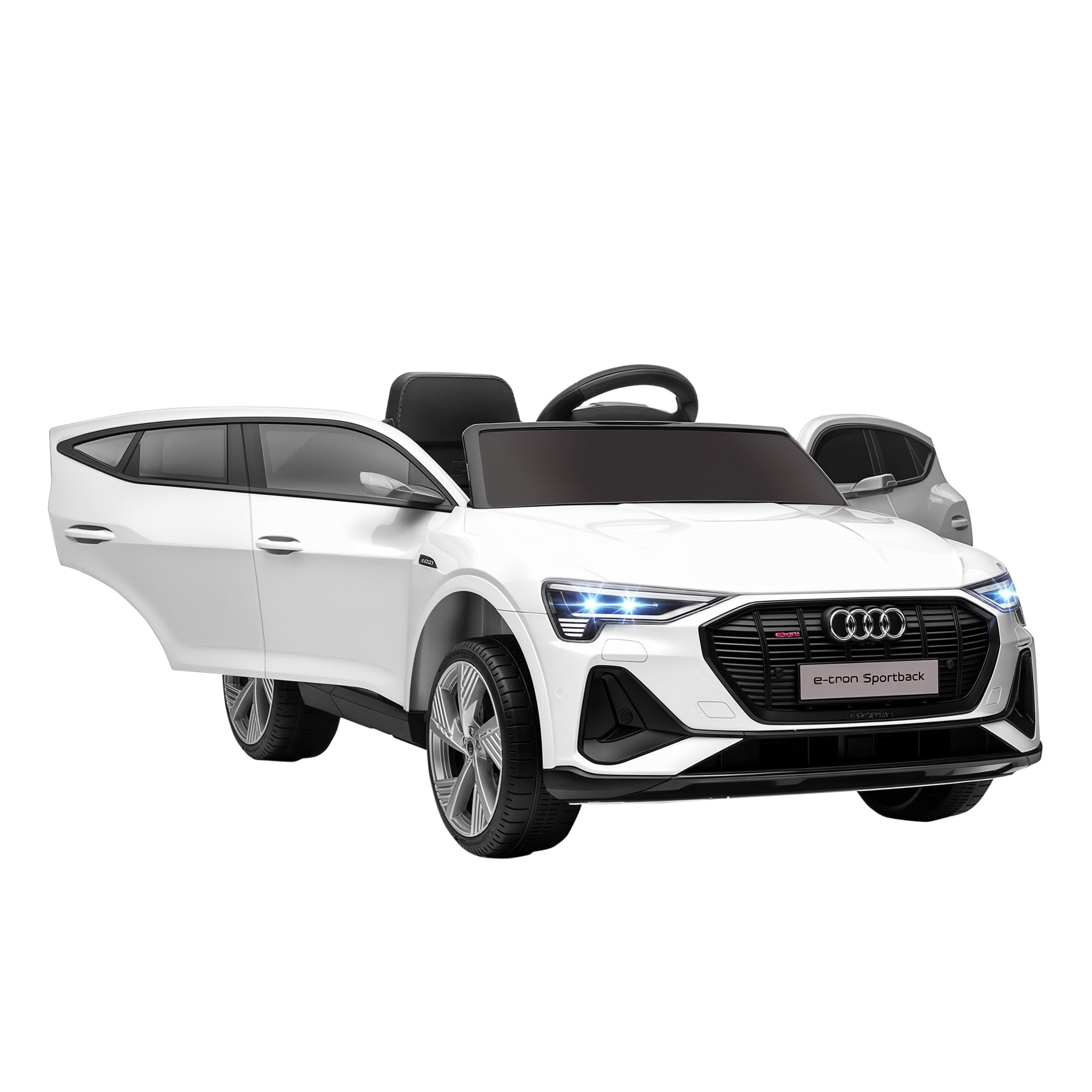 HOMCOM Audi E-tron Licensed 12V Kids Electric Ride on, Electric Car for Kids, with Parental Remote, Music Lights MP3, Suspension Wheels, for 3-5 Years, White