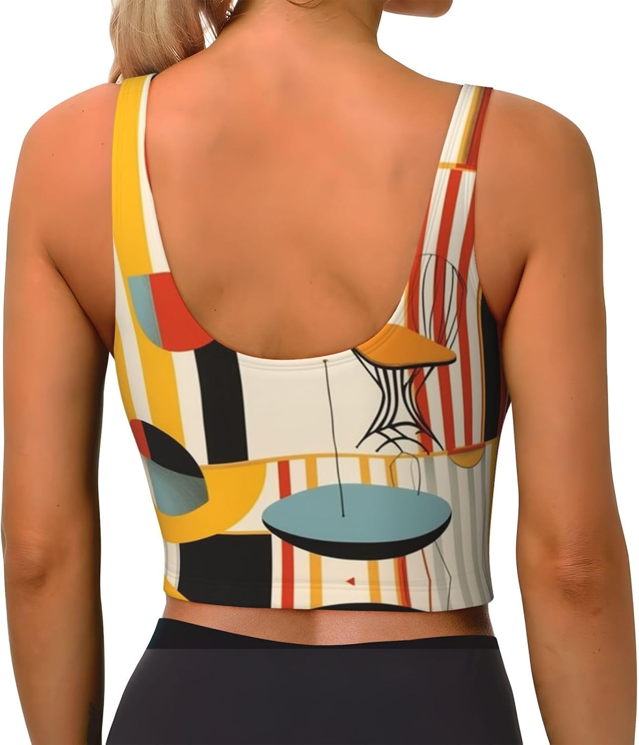 Linen Oil Painting Women's Sports Bras - High Support Workout Tops for Women, Yoga Sports Bra, Bralettes with Support