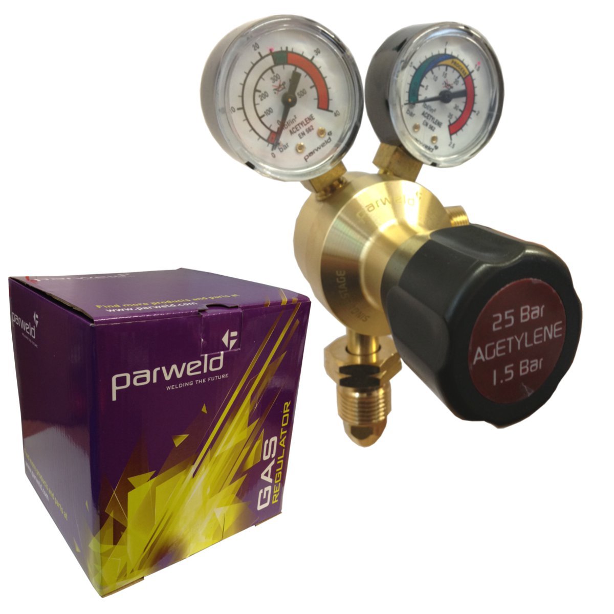 Regolatore Di Pressione Per Acetilene CGA200, Manometro 0-400 PSI, Ideale Per Saldatura – Uscita 9/16-18 - 5