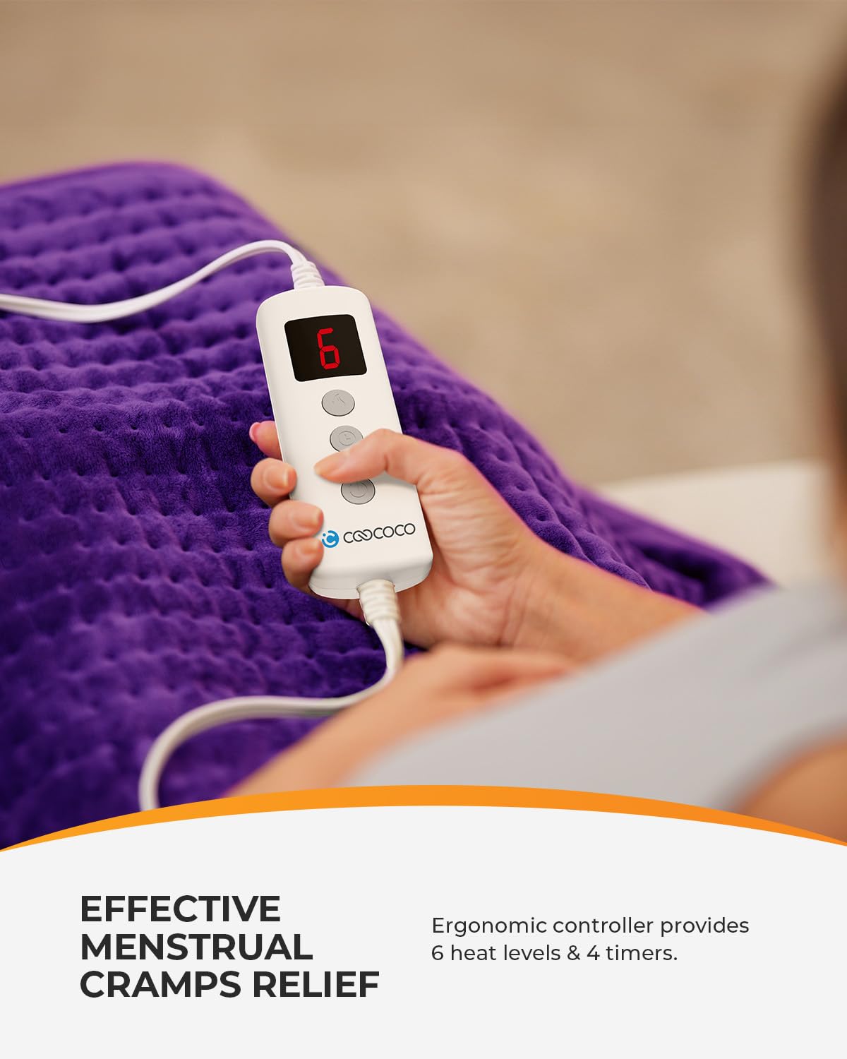 CooCoCo Almohadillas térmicas eléctricas para mujer, almohadilla térmica elegible para FSA HSA para dolor de espalda y calambres menstruales, regalos de cumpleaños para mamá, abuela, esposa, novia,