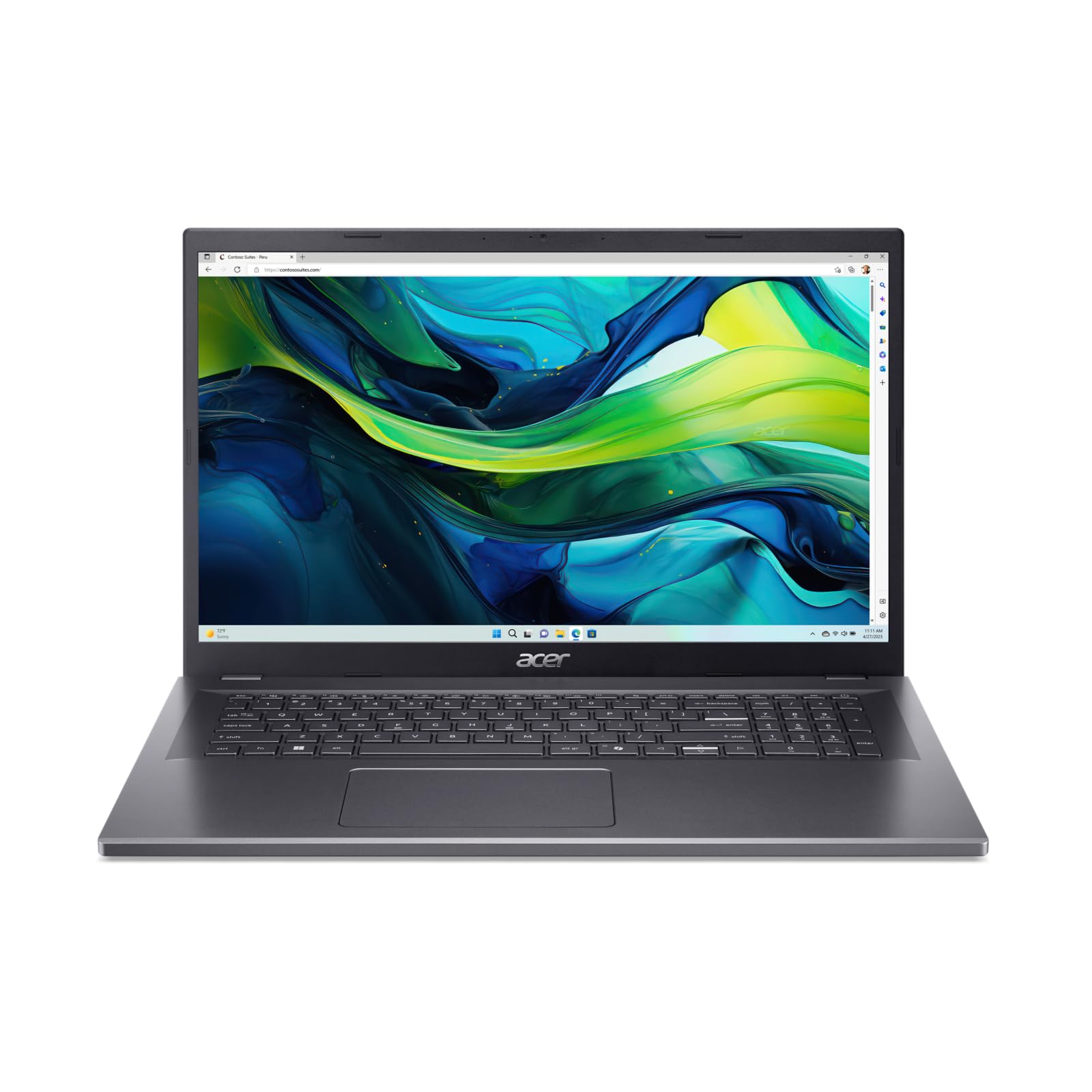 Acer Aspire 17 PC Portable 17.3" FHD Intel Core 7 150U 16Go RAM DDR5 512Go SSD Windows 11 Home Argent Clavier AZERTY A17-51M-74MY