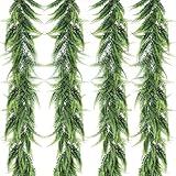 RECUTMS 4pcs Ferns Garland 6 FT Ivy Vines Fake Plant Artificial Hanging Plant Faux Boston Ferns Greenery Leaves Fake Vines for Outdoor Indoor Home Garden Decoration Party Table Wall Decoration(Green)