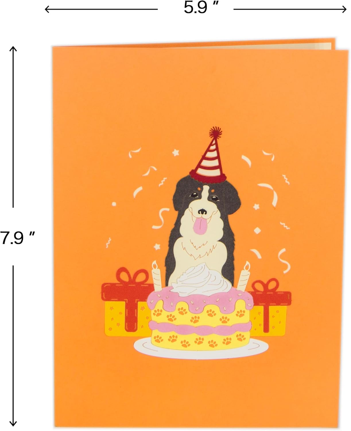 Ribbli Birthday Cake and Dog 3D Pop Up Card Dog Birthday Card Pop Up Birthday Card Birthday Cards, with Envelope - Image 4
