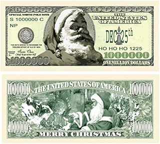 American Art Classics Santa Claus Million Dollar Bill - Limited Edition Collectible Novelty Dollar Bill in Currency Holder - Best Stocking Stuffer Gift