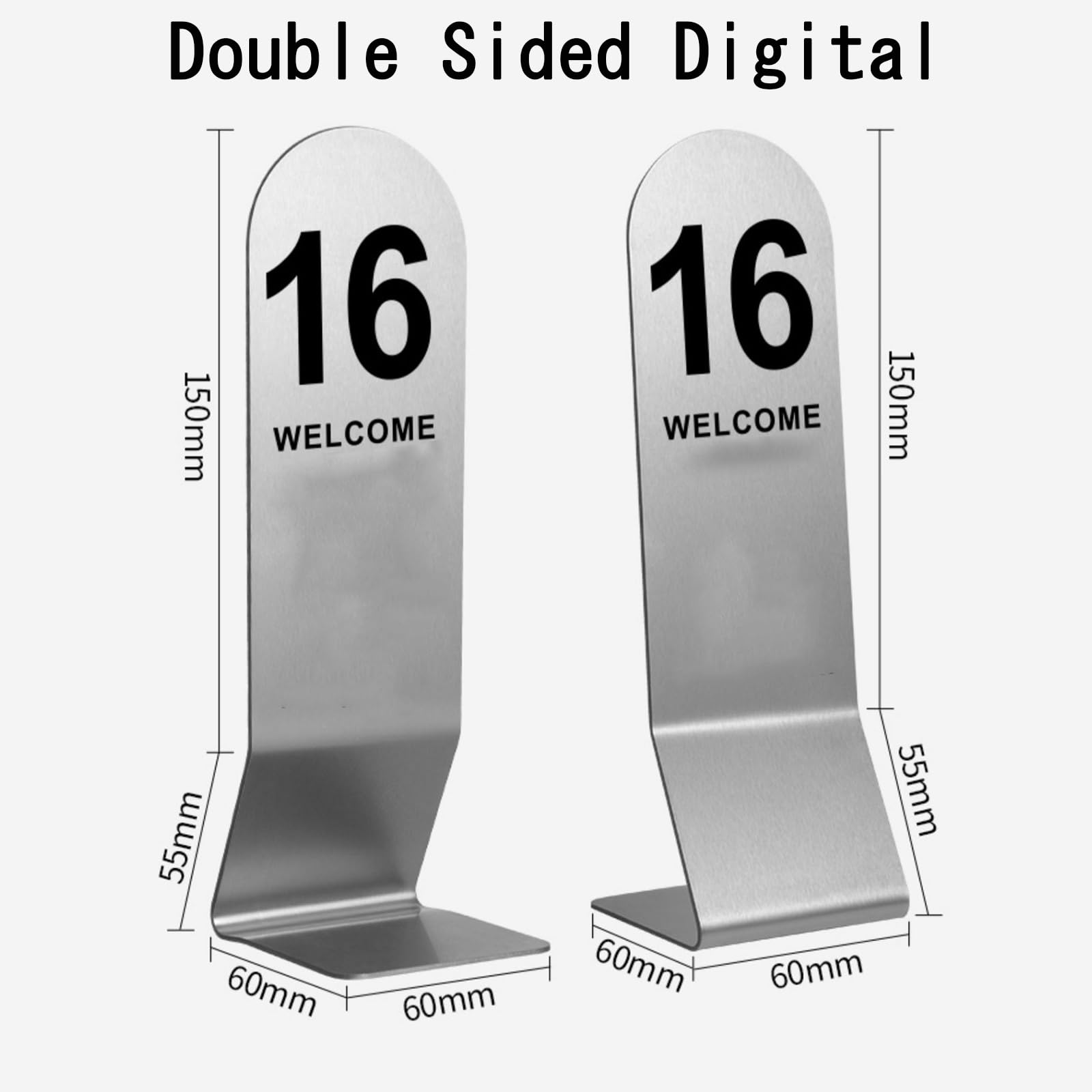 Table Numbers Edelstahl Tischnummern Hochzeit Sitzplan Tischkarten 1-10 Sitzplan Hochzeit, Tischnummern Nummernschilder, Doppelseitige Zahlen, Stapelbare Tischnummernschilder(51~60)