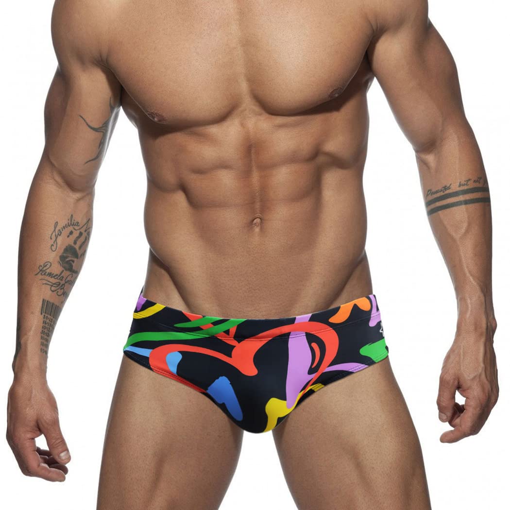 RQPYQF Bañador de Natación Slip para Hombre Traje de Baño de Secado Rápido Moda Shorts Swimming Calzoncillos YK03
