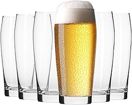 KROSNO Beer Glasses, Set of 6 x 500 ml, Chill Collection, For Lager, Pilse and White Beers, Classic, Popular Shape, For Parties and Parties, Lead-Free Glass, Dishwasher Safe