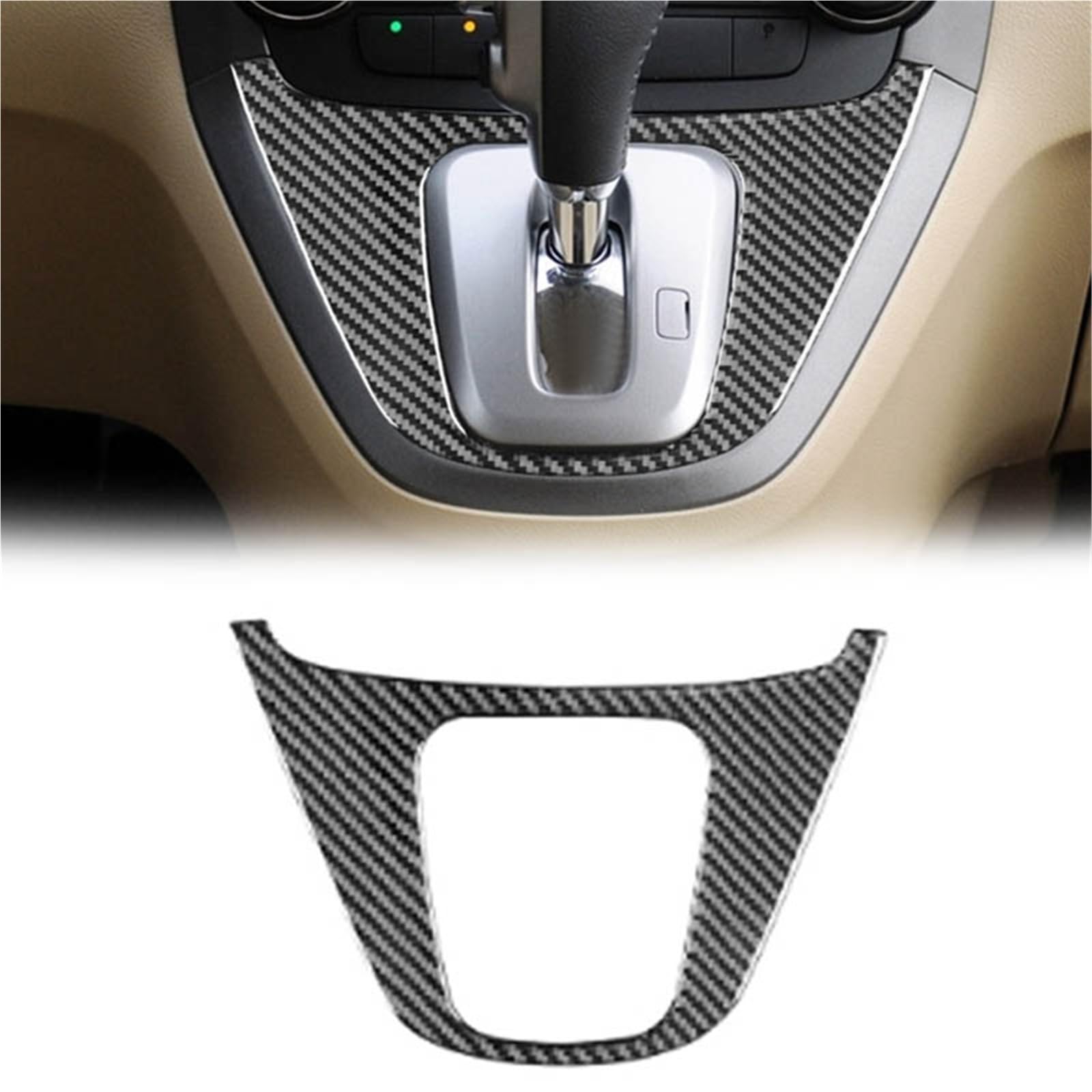 Dtypk Black B Interior Decoration For Crv 2007-2011 Carbon Fiber Car Center Control Gear Shift Panel Outer Frame Cover Trim Accessories(Black B)