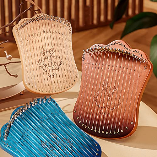 Leier,KOCAN 17-saitige Lyra-Harfe,tragbares Harfen-Musikinstrument aus massivem Buchenholz mit Stimmschlüssel-Picks für Anfänger,Kinder und Erwachsene,Harfe aus Buchenholz