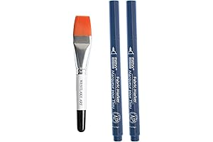 Navy Blue Fabric Markers Permanent - Pack of 2 with Watercolor Brush