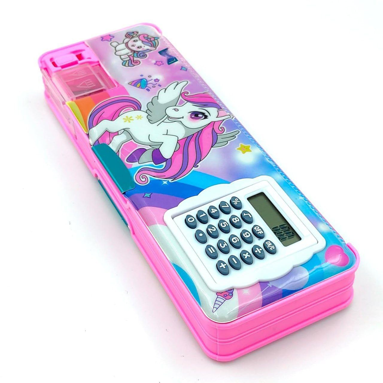 PULCHRIFY Unicorn Pencil Box 1 Pcs Calculator Geometry, calci Geo, Dual Sharpener with Calculator, Double Sided Stationary Box for Girls (B0DDHSG8Z7) Amazon Price History, Amazon Price Tracker