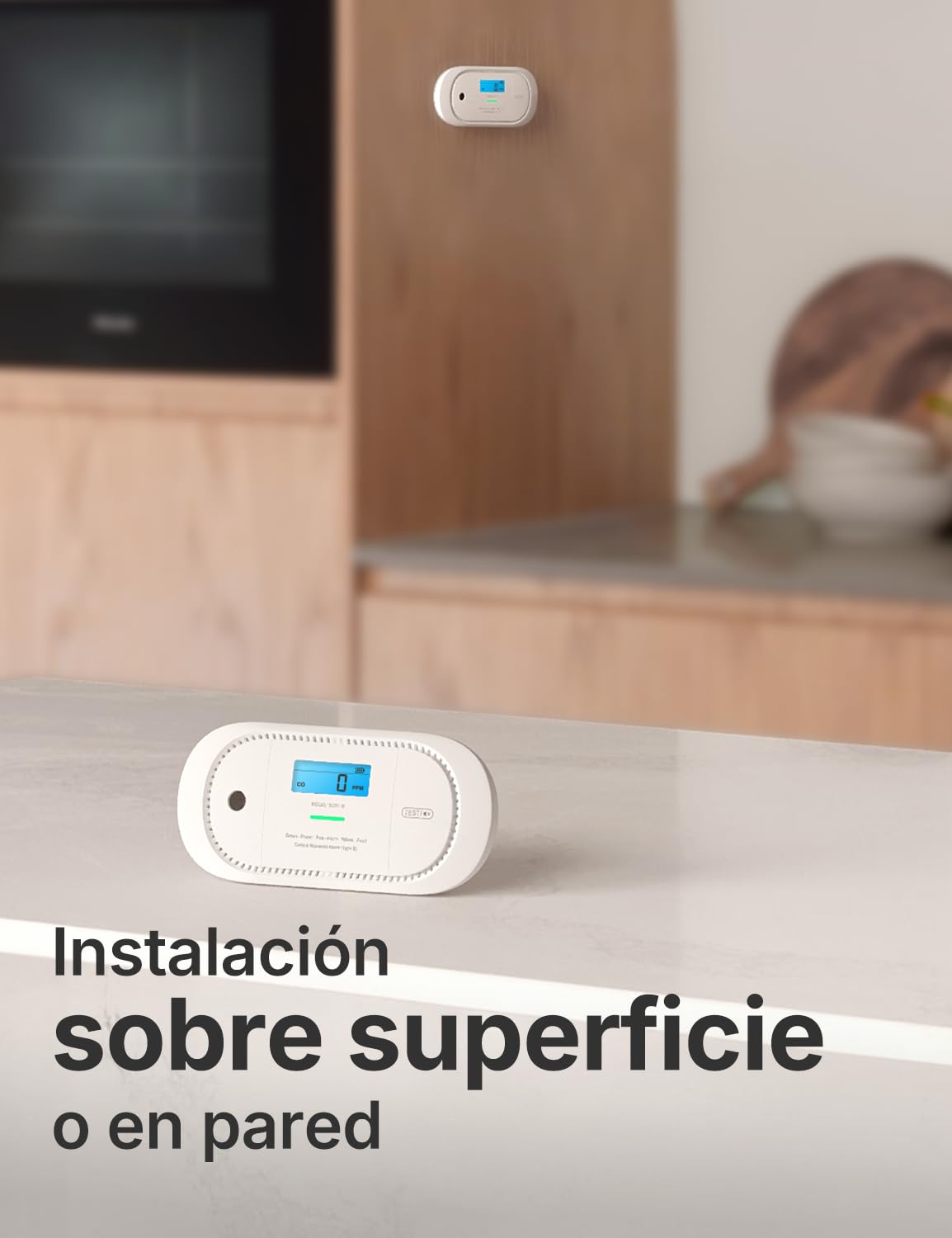 X-Sense El detector de monóxido de carbono funciona con la estación base SBS50, dispone de una pantalla LCD digital, una batería reemplazable, detector de CO con memoria de valor máximo, paquete de 1,
