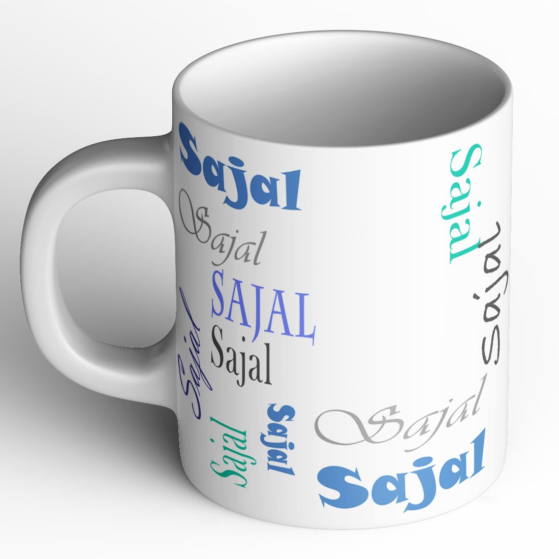 Abaronee Personalized Sajal Name Printed Ceramic Coffee Mug 350 ml