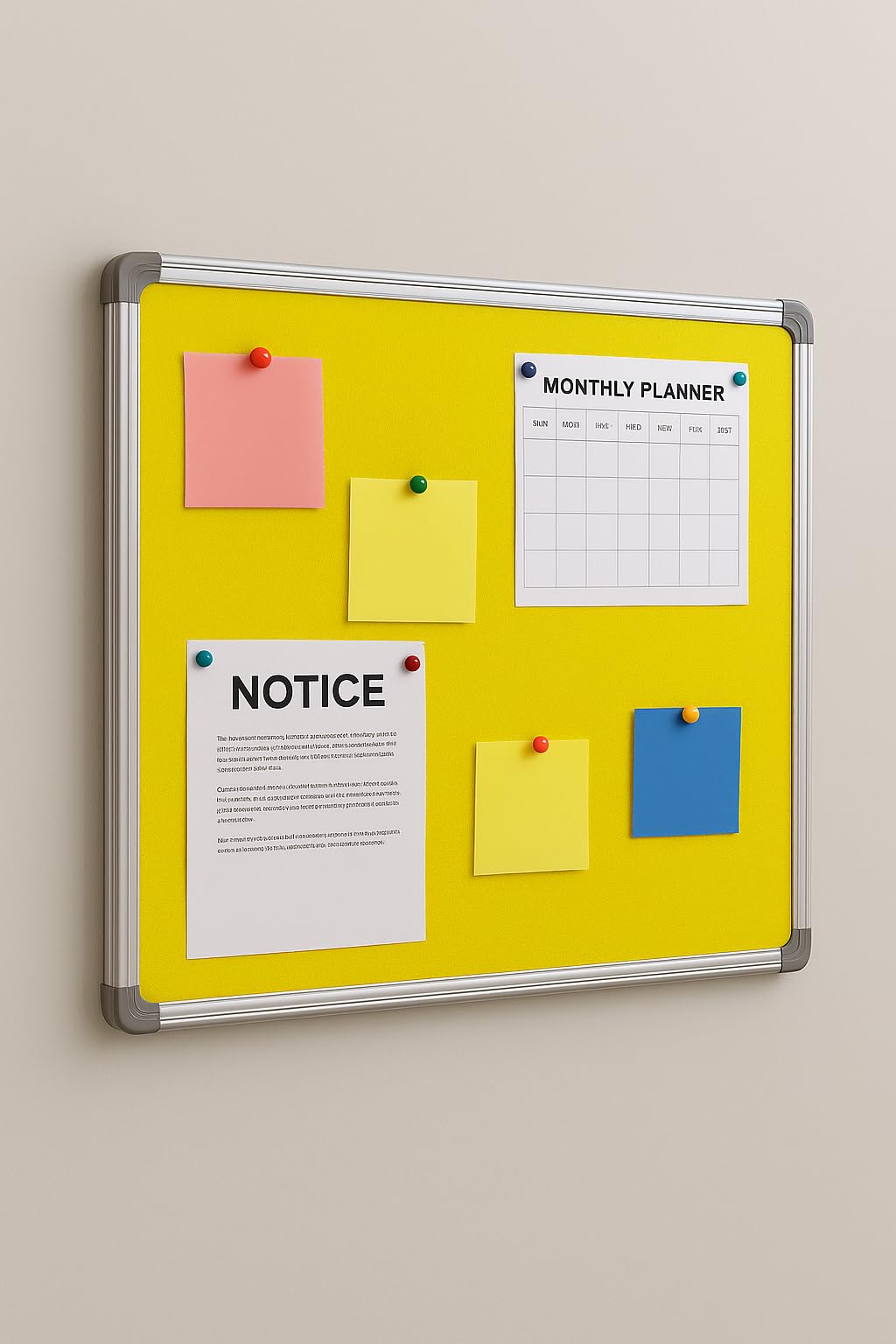 Nechams® Premium Notice Pin-up Bulletin Board for Office, Home & SchoolSoft Board with Durable Frame – Multiple Sizes – Wall-Mount Display Board for Posters, Photos, Notes & More-image-7